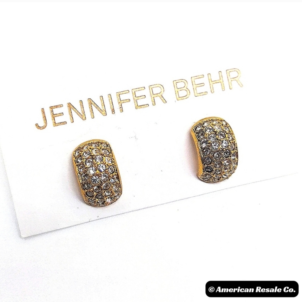 JENNIFER BEHR Gold Pave Drop Stud Earrings